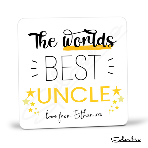 Personalised World's Best Uncle Coaster