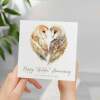 50th Anniversary Card Golden Anniversary 50 Year Anniversary Card For Husband Owl Anniversary Card For Wife Fifty Year Anniversary Card - Square (5.5x5.5) / Blank Inside