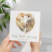 50th Anniversary Card Golden Anniversary 50 Year Anniversary Card For Husband Owl Anniversary Card For Wife Fifty Year Anniversary Card