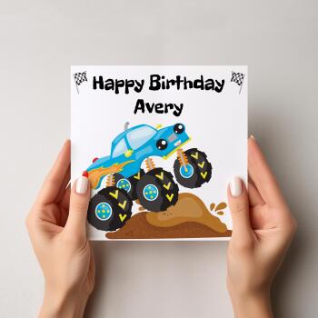 Monster Truck Birthday Card