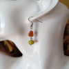 Chalcedony & Lava Bead Sterling Silver Earrings