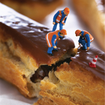 Eclair Repair 150mm Square Greetings Card by Akiko Ida and Pierre Javelle