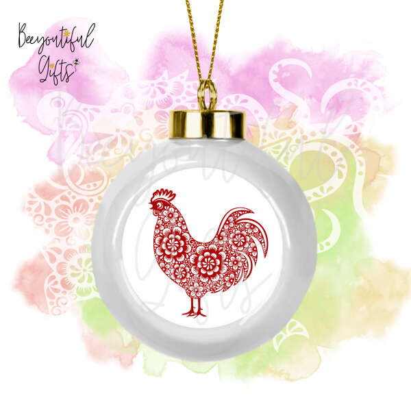 Ceramic Chinese New Year Bauble - Zentangle Chinese New Year Animal