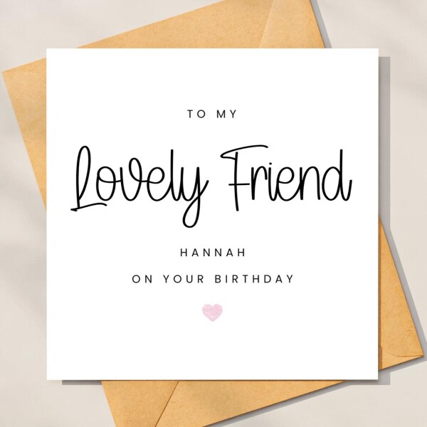 Personalised Birthday Card - To My Lovely Friend On Your Birthday - Standard Smooth Card