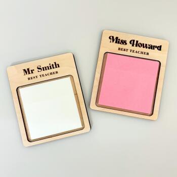 Personalised Sticky Note Holder / Teacher gift Thank you End of Term Gift / Sticky note holder /Personalised office gift Stationery.