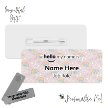 #hello my name is... Name Badge - Rainbow Doodles