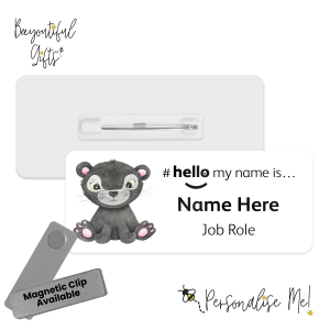Name Badge - Watercolour Tropical Animal Hello My Name is... - Panther
