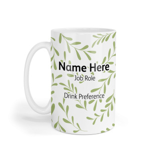 Personalised Ceramic Mug - Leaves