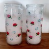 Hand Painted Rosebud and Forget-me-not Floral Candle Holders