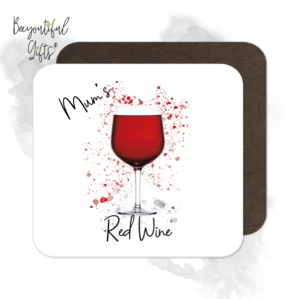 Personalised Red Wine Coaster with Splash Effect