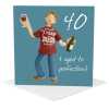 40th birthday card for him - designed by Erica Sturla - 15cm square and blank inside, made in the UK