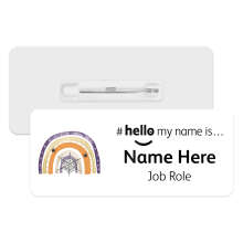 #hello my name is... Name Badge - Halloween Spider Web Rainbow