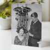 Hair-raising technology - vintage black and white themed card - 12.6 x 17.7cm and blank inside - made in the UK