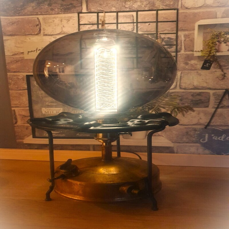 Vintage brass No 55 camping cooker - converted to electric - Made in England