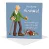 Wonderful husband birthday card - designed by Erica Sturla - 15cm square and blank inside, made in the UK