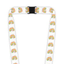 Double Breakaway Lanyard - Rainbow Flowers