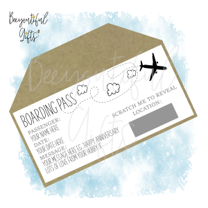 Personalised Boarding Pass Gift Voucher with Envelope