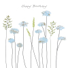 Pincushion Flower Birthday Greeting Card