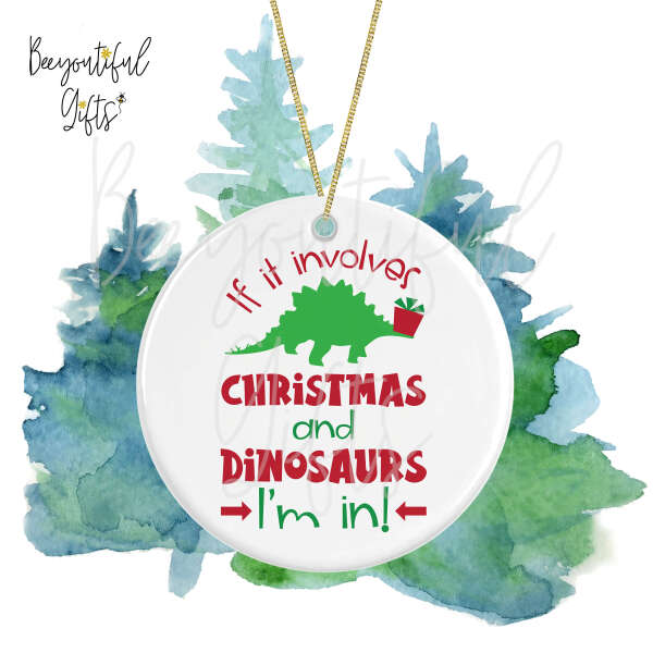 Ceramic Christmas Tree Decoration - If It Involves Christmas and Dinosaurs I'm In