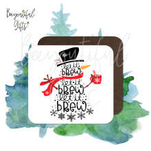 Christmas Coaster - Let It Brew Snowman