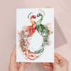 Anniversary Card For Husband or Wife Him or Her Anniversary Card With Intricate Peacock Illustration Anniversary Gift - Portrait (5x7) / Blank Inside