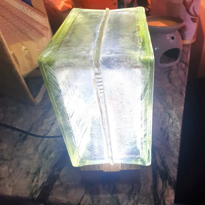 Vintage Architectural Retro Glass Block lamp