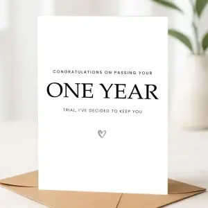 One Year Anniversary Card - Congratulations on Passing Your One Year Trial