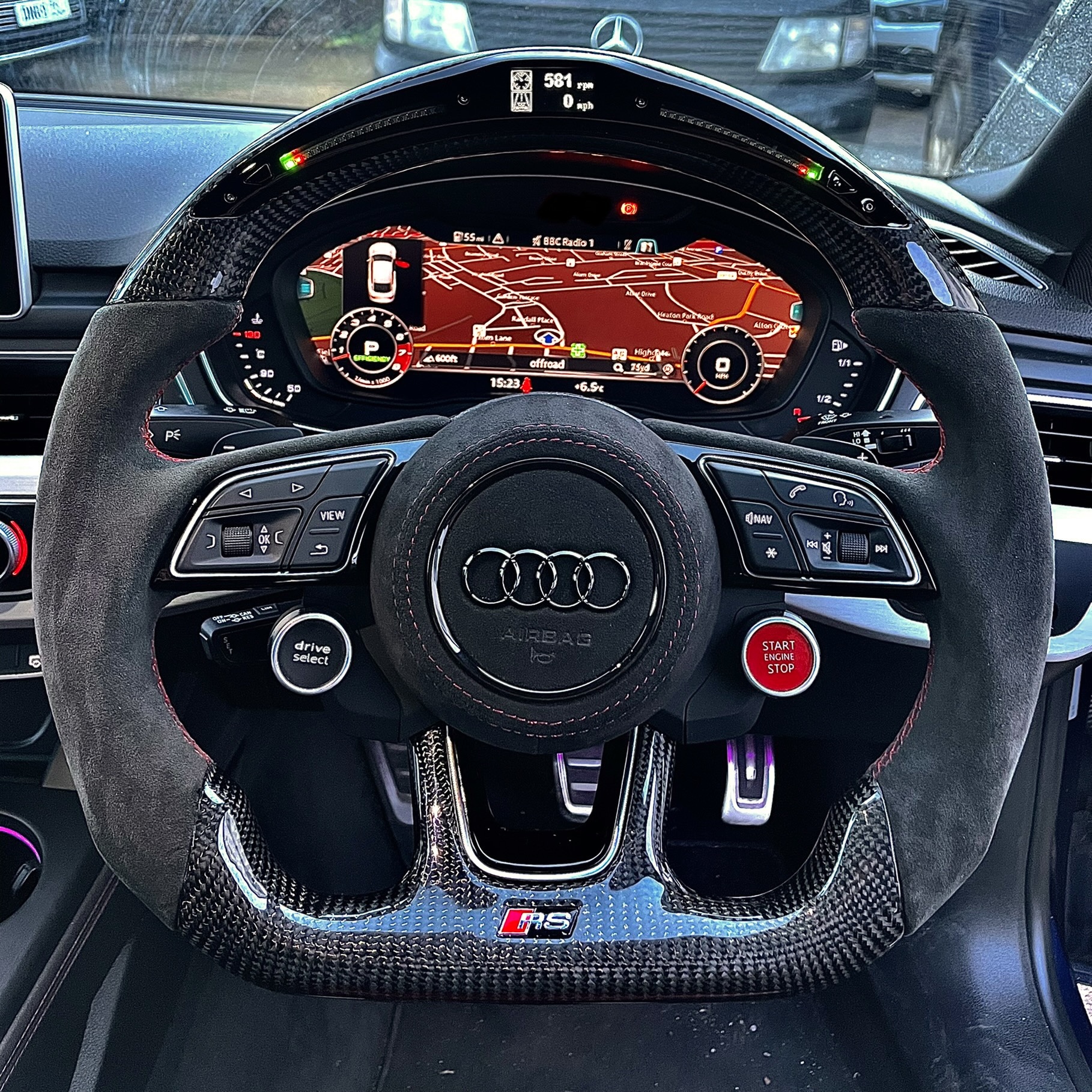 AUDI B9 8V FACELIFT FLAT BOTTOM CARBON CUSTOM STEERING WHEEL