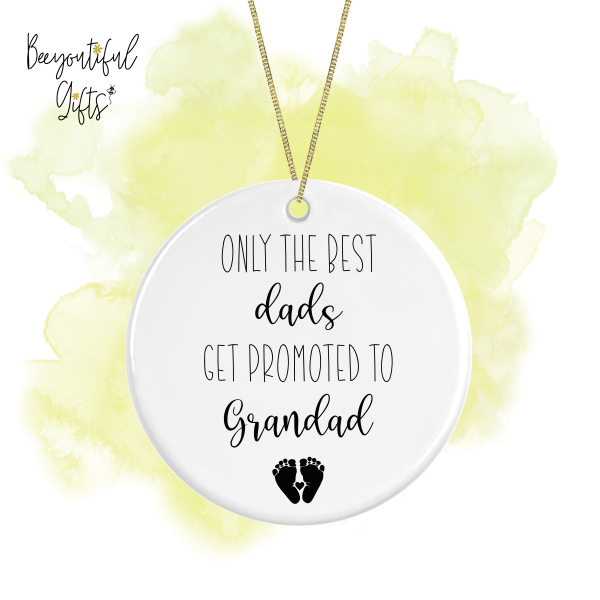 Pregnancy Announcement Ceramic Hanging Decoration - Promoted To Grandad