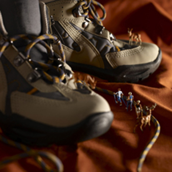 These Boots are Made for Walking 150mm Square Greetings Card by Akiko Ida and Pierre Javelle