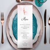 Printed Menu Event for Girl Personalised with Initial and Courses | Teddy Bear | Party, Birthday, Baby Shower, Baptism, Communion