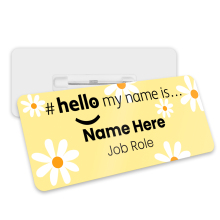 Name Badge - Daisy Name Badge Hello My Name is... - Lemon