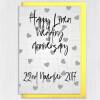 Personalised Linen (4th/four year) anniversary card: Personalised with date (Size A6/A5/A4/Square 6x6") - A6: Single card