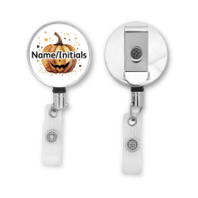 Personalised Metal ID Reel - Pumpkin Splash Art