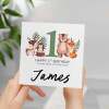 Personalised 1st Birthday Children's Card Woodland Themed First Birthday Card For Boy or Girl One Year Custom Card - Square (5.5x5.5) / Blank Inside
