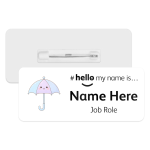 #hello my name is... Name Badge - Cute Pastel Kawaii Umbrella