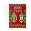 Festive Door Knockers Boob Joke Christmas Card - A5 Portrait - 1 Card