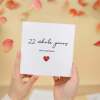 22nd Anniversary Card For Wife, Husband, Girlfriend or Boyfriend, Simple Love Heart, Modern & Charming Gesture - Square (5.5x5.5) / Blank Inside