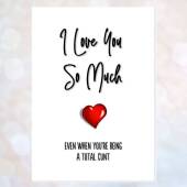 card ANNIVERSARY I love you so much even when being cunt