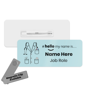 Name Badge - Colour Doctor Scrubs Hello My Name is... - Light Blue