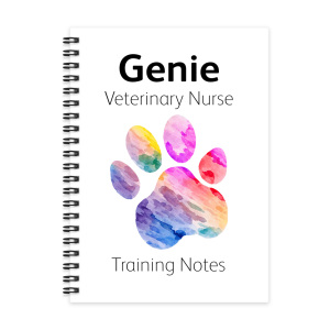 Personalised A5 Notebook - Rainbow Watercolour Paw Print