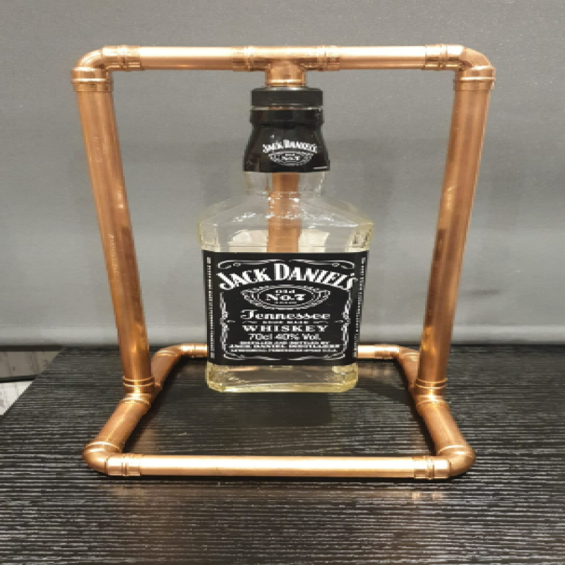 Jack Daniels - Copper frame Bottle table lamp - Original - Upcycled - Man Cave - Fathers Day - Gifts For Him - lighting