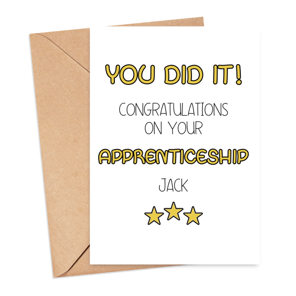 Personalised Congratulations Card - Congratulations on Your Apprenticeship - Small (A6)