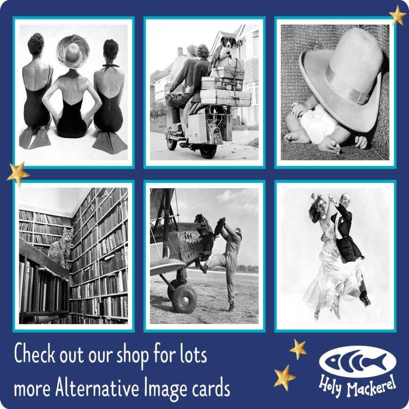 Big chair - vintage black and white themed card featuring a woman reading - 15cm square and blank inside - made in the UK
