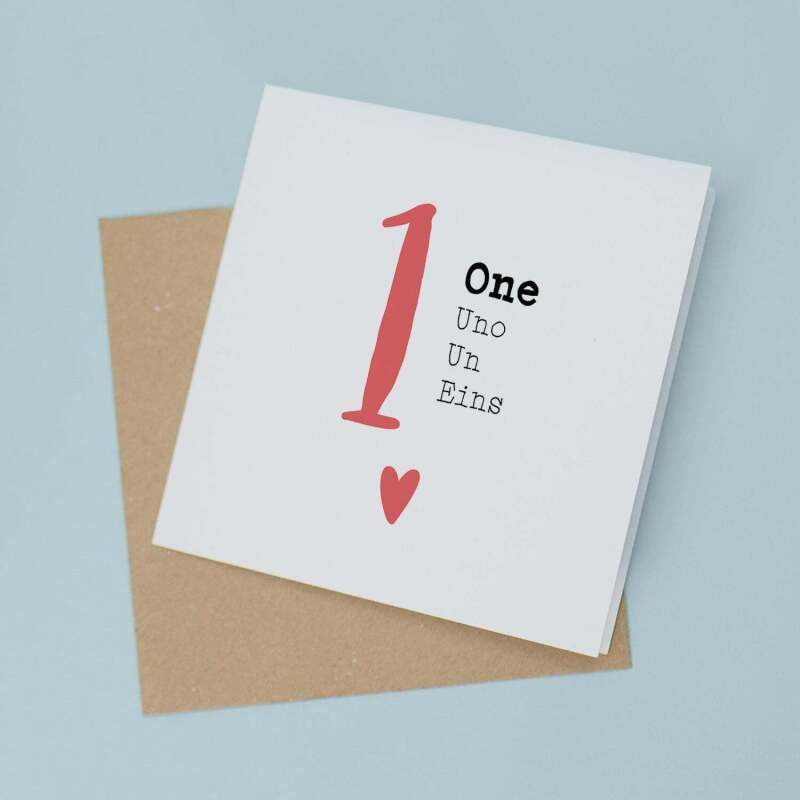 1 Year Anniversary Card One Year Card For Husband 1st Anniversary Card For Wife Anniversary Card For Boyfriend or Girlfriend One Year Card - Square (5.5x5.5) / Blank Inside