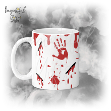 TV & Film Ceramic Mug - Bloody Hands & Knife Wounds Full Wrap