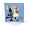 The happy couple Scottish wedding card for a couple - designed by Erica Sturla - 15cm square and blank inside, made in the UK