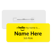 #hello my name is... Name Badge - Classic Yellow