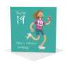 19th birthday card for her - designed by Erica Sturla - 15cm square and blank inside, made in the UK