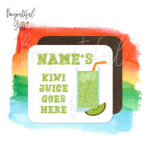 Personalised Children's Drinks Coaster - Kiwi Juice Goes Here!